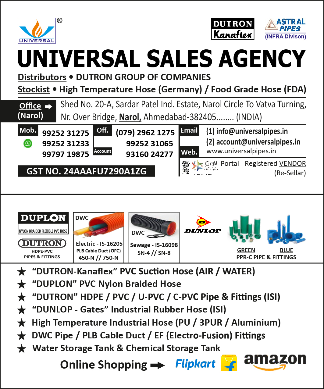 Universal Sales Agency Visiting Card